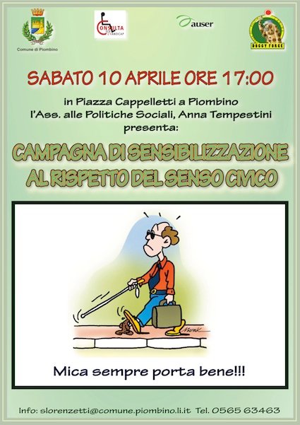campagna sensibilizzazione senso civico locandina piombino